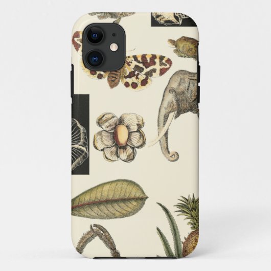 Geabsorbeerde dieren op de achtergrond van crème Case-Mate iPhone case (Achterkant)