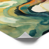 Geabstraheerd landschap in levendige kleuren poster (Hoek)