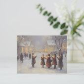 Geabstraheerd schilderij Christmas Carolers Briefkaart (Staand voorkant)