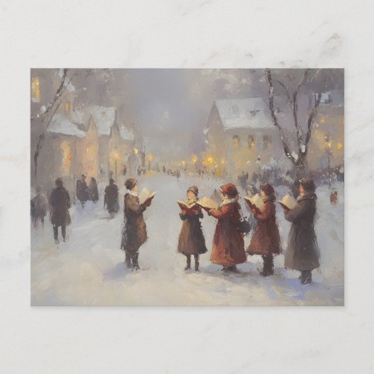 Geabstraheerd schilderij Christmas Carolers Briefkaart (Voorkant)