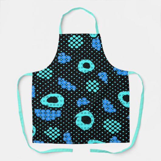 Geabstraheerd turquoise schort (Voorkant)