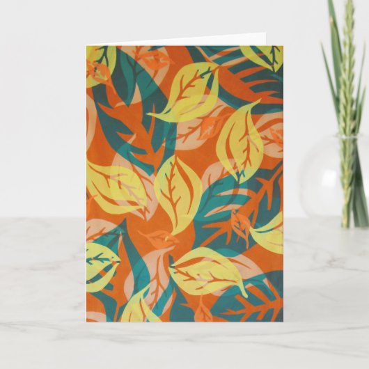 Geabstraheerde bladeren vallen, Fiberart Kaart (Voorkant)