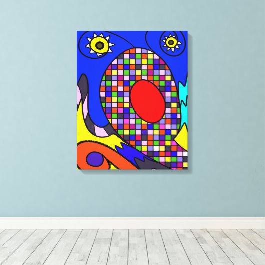 Geabstraheerde canvasprint canvas afdruk (Insitu (Houten vloer))