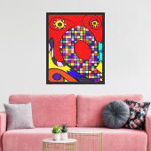 Geabstraheerde canvasprint rood canvas afdruk (Insitu (Woonkamer))