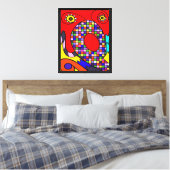Geabstraheerde canvasprint rood canvas afdruk (Insitu (Slaapkamer))