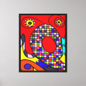 Geabstraheerde canvasprint rood canvas afdruk (Voorkant)