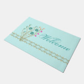 geaccentreerd met kunstbloemen deurmat (Schuin)