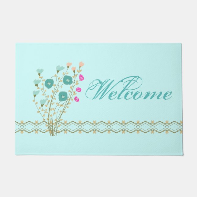 geaccentreerd met kunstbloemen deurmat (Voorkant)