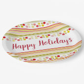 Geaccentueerd met strepen en stippen papieren bordje (Gekanteld)