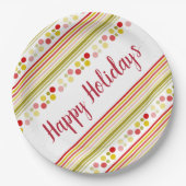 Geaccentueerd met strepen en stippen papieren bordje (Voorkant)