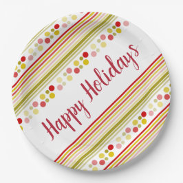 Geaccentueerd met strepen en stippen papieren bordje