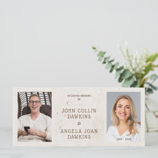 Geachte Eigen overleden Paar Aangepaste Foto Harte (Staand voorkant)