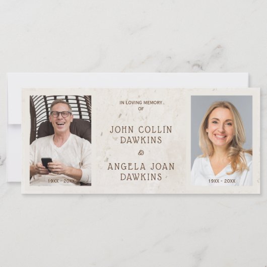 Geachte Eigen overleden Paar Aangepaste Foto Harte (Voorkant)