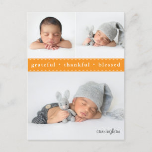 Geachte, goddeloze foto's van de Thanksgiving Feestdagenkaart