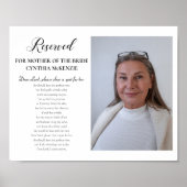 Geachte Heer Moeder van de Bruid Foto Herdenking H Poster (Voorkant)