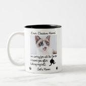 Geachte kat, Custom Funny Cat foto Gift Tweekleurige Koffiemok (Links)