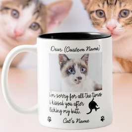 Geachte kat, Custom Funny Cat foto Gift Tweekleurige Koffiemok