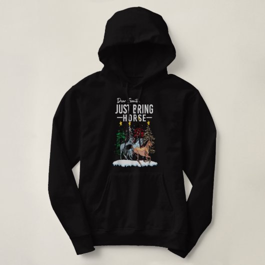 Geachte kerstman, breng het paard van Kerstmis mee Hoodie (Design voorkant)