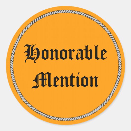 GEACHTE MENING RONDE STICKER (Voorkant)