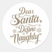 Geachte Santa Define Naughty sticker (Voorkant)