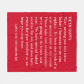 Geachte Santa Letter Red White Familie, speciaal g Fleece Deken (Voorkant (Horizontaal))
