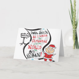 Geachte Santa Vegan Wish Feestdagen Kaart