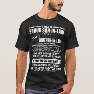Geachte schoonzoon van een gekke schoonmoeder t-shirt