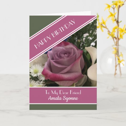 Geachte speciale vriendenkaart voor uw verjaardag kaart (Gele Bloem)