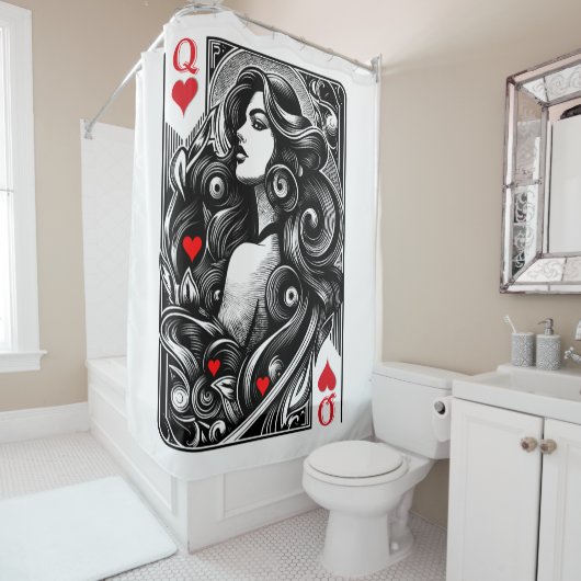 Geachte van harte douchegordijn (In situ)