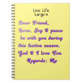 Geachte vriend(in) Live Life Large Notitieboek (Voorkant)