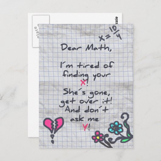 Geachte Wiskunde Briefkaart (Voorkant / Achterkant)