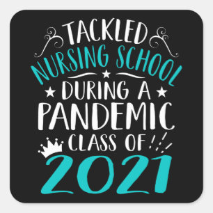 Geactiveerde verpleegschool tijdens pandemische 20 vierkante sticker