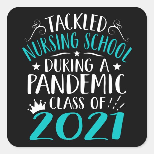 Geactiveerde verpleegschool tijdens pandemische 20 vierkante sticker (Voorkant)