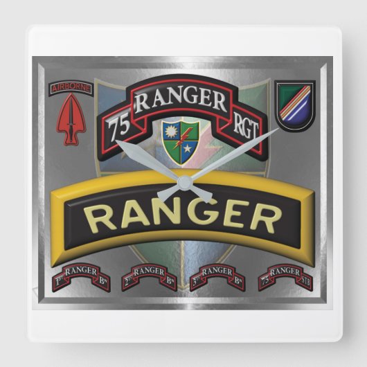 Geactualiseerd ontwerp 75th Ranger Regiment Vierkante Klok (Voorkant)