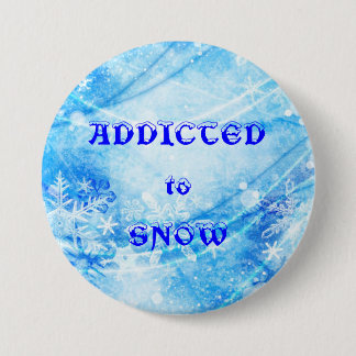 GEADDICEERD AAN SNEEUW RONDE BUTTON 7,6 CM