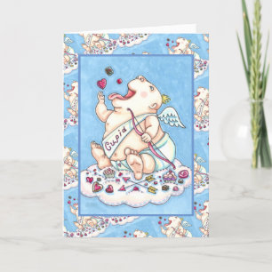 GEADDICEERD OM VAN FUNNY BABY CUPID, CHOCOLATE SNO FEESTDAGEN KAART