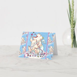 GEADDICEERD OM VAN FUNNY BABY CUPID, CHOCOLATE SNO FEESTDAGEN KAART