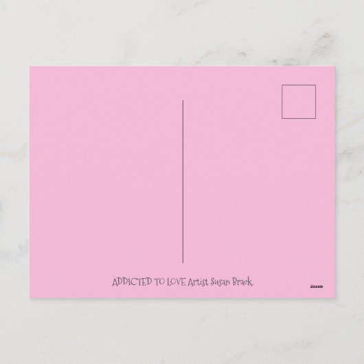 GEADDICEERD OM VAN FUNNY BABY CUPID, CHOCOLATE SNO FEESTDAGENKAART (Achterkant)