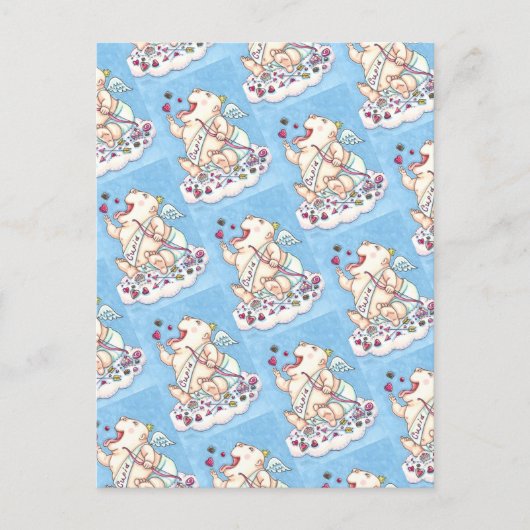 GEADDICEERD OM VAN FUNNY BABY CUPID, CHOCOLATE SNO FEESTDAGENKAART (Voorkant)