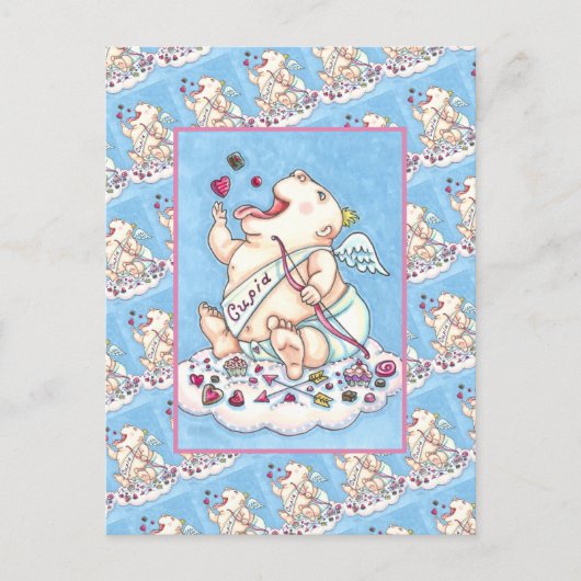 GEADDICEERD OM VAN FUNNY BABY CUPID, CHOCOLATE SNO FEESTDAGENKAART (Voorkant)