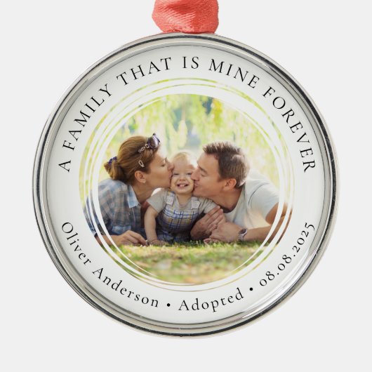 Geadopteerde foto Keepsake eerste kerst Metalen Ornament (Voorkant)