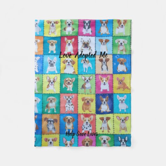 Geadopteerde Hond Fleece Deken 76 x 102 cm (Voorkant)