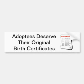 Geadopteerden verdienen OBC's Bumpersticker