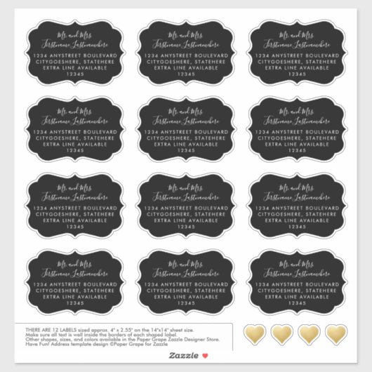 Geadresseerde Gast Mailing Labels Bracket Shape Bl (Vel)