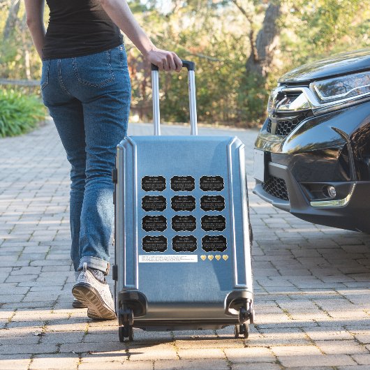 Geadresseerde Gast Mailing Labels Bracket Shape Bl (Koffer Insitu)