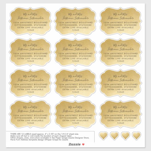 Geadresseerde Gast Mailing Labels Bracket Shape Go (Vel)