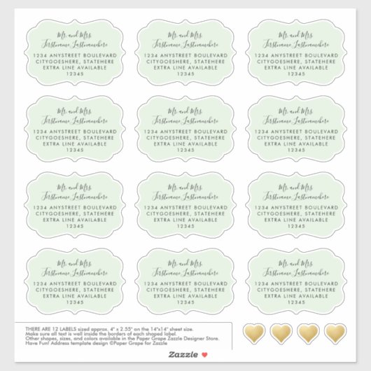 Geadresseerde Gast Mailing Labels Bracket Vorm Gro (Vel)