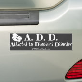 Geadviseerd bij dinosaurussen stoornis zwarte bump bumpersticker (Op auto)