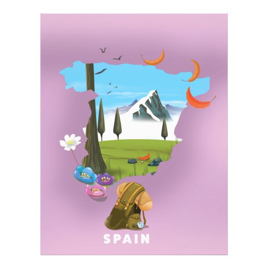 Geadviseerde kaart reisposter Spanje Foto Afdruk (Voorkant)