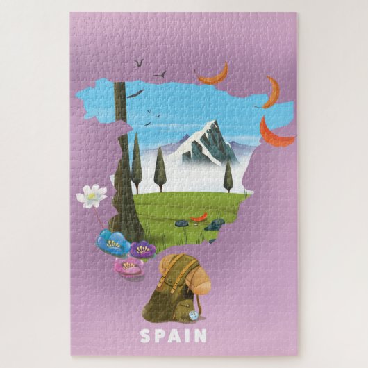 Geadviseerde kaart reisposter Spanje Legpuzzel (Verticaal)